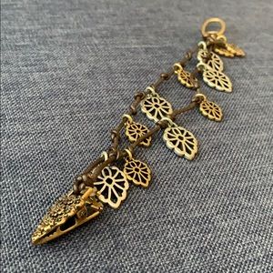 Lucky Brand Gold and Silver Leaf Clasp Bracelet